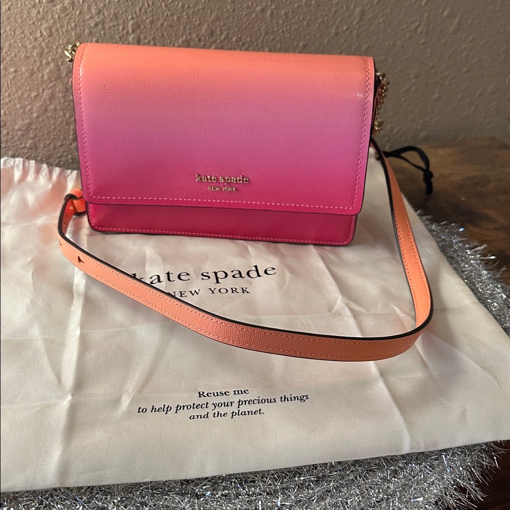 Kate Spade Morgan Vibrant Pink and Orange Shoulder Bag
